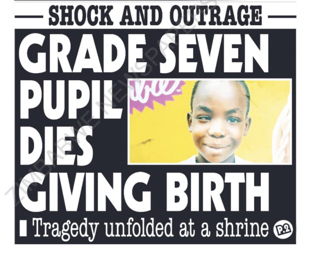 Another Case Of A Minor Who Dies Whilst Giving Birth At A Shrine A Huge Concern 4 H Zimbabwe