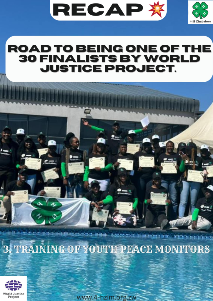 3. Youth peace monitors training – Road to being shortlisted by World Justice Project.